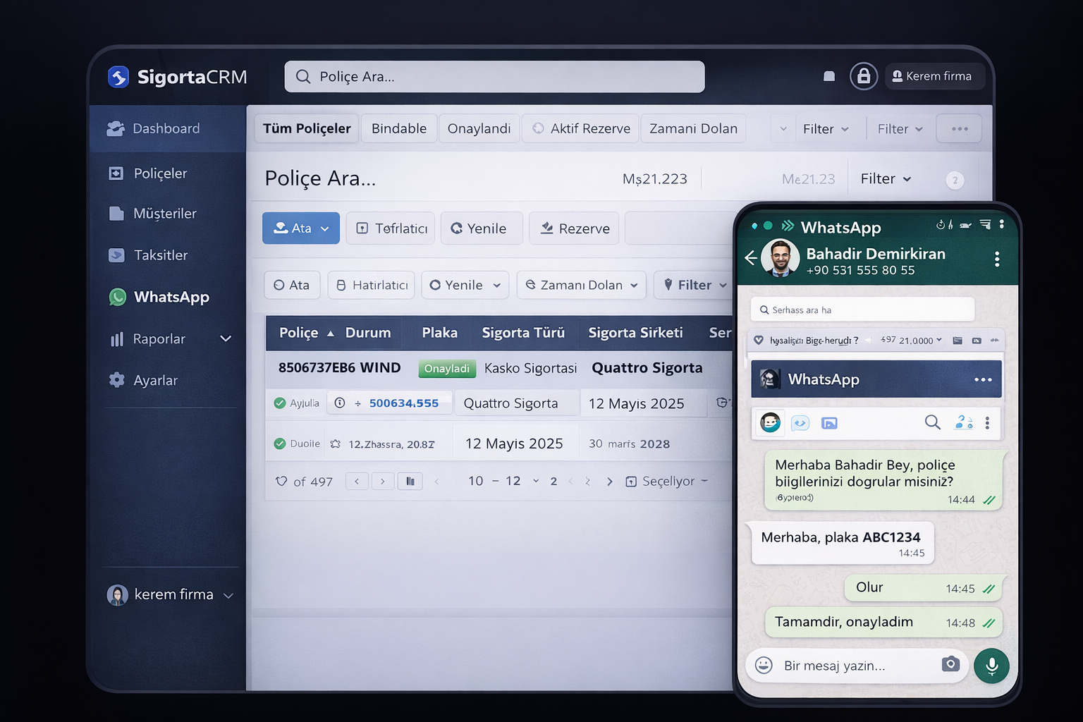 SigortaCRM - Sigorta Yönetim Paneli